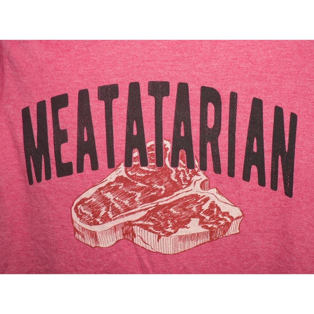 Academy‎ Sports "Meatatarian" Short Sleeve Crew T-Shirt in Red Small MSRP $20